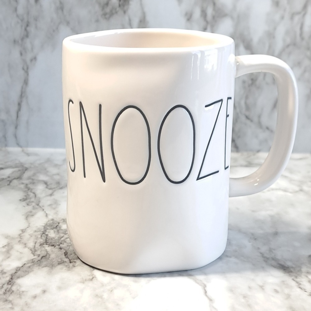 Rae Dunn By Magenta Snooze White Coffee/Tea Ceramic Mug 12 0z